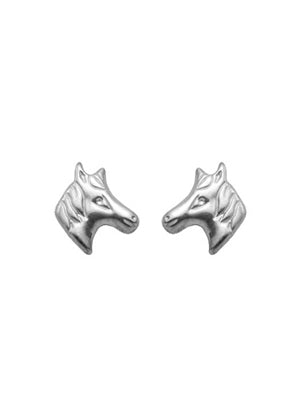 Ohrstecker Pferd 925/- Sterlingsilber rhodiniert – 8,1 × 7,5 mm