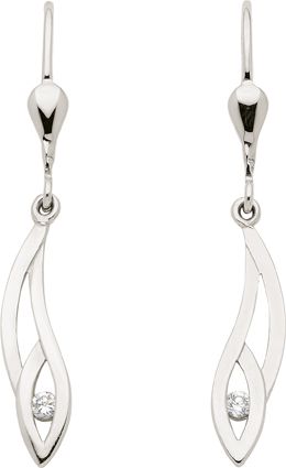 Ohrhänger 333/- Weißgold mit Zirkonia – 30,5 mm