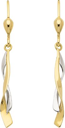 Ohrhänger 333/- Gelbgold teilrhodiniert – 40 mm verschlungen
