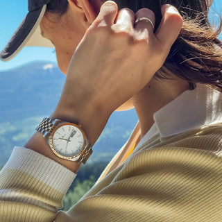 Herrenuhr Dugena Metallband Bicolor Saphirglas