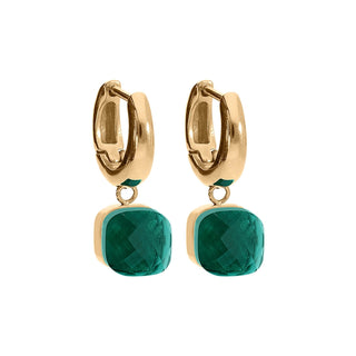 Qudo Creolen Goldplattiert Emerald