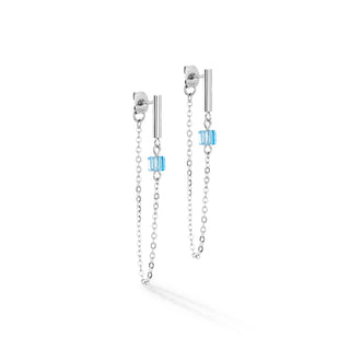 Ohrhänger Coeur de Lion Stahl Blau/Silber