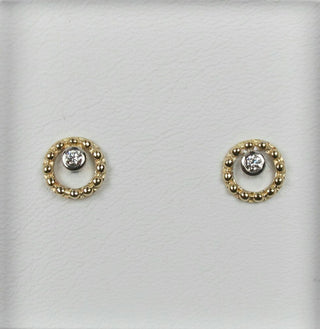 Ohrstecker 585/- Gelbgold mit Brillanten – 0,03 ct, Zargenfassung