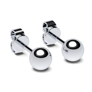 Kugelohrstecker Silber 925 Rhodiniert 5 mm