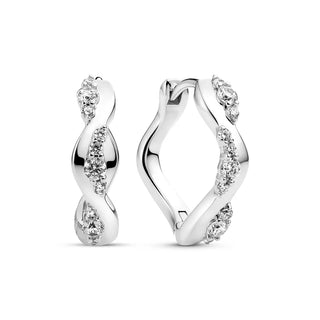 Sif Jakobs Ellera Waves Altro Creolen 925 Silber rhodiniert mit weißen Zirkonia SJ-E2762-CZ