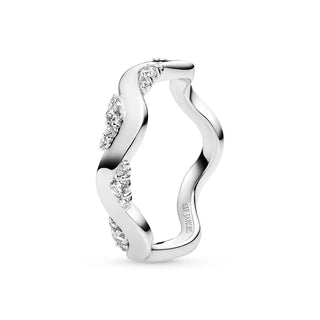 Sif Jakobs Ellera Waves Altro Ring getragen – 925 Silber rhodiniert Ringweite 54