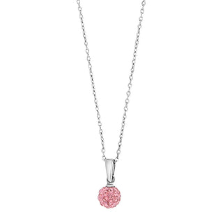 Halskette 925/- rh Kugel Zirkonia rosa