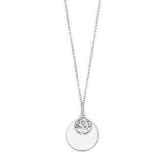 Halskette Baum des Lebens mit Gravurplatte 925/- Silber rhodiniert