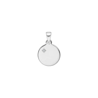Runde Gravurplatte  mit Zirkonia 925/- rhodiniert