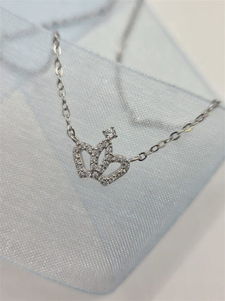 Halskette Krone 925/- Silber Zirkonia