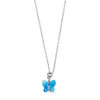 Halskette 925/- rh Schmetterling blau
