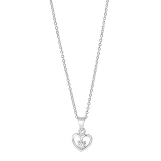 Collier Herz mit Zirkonia 925/- Silber rh