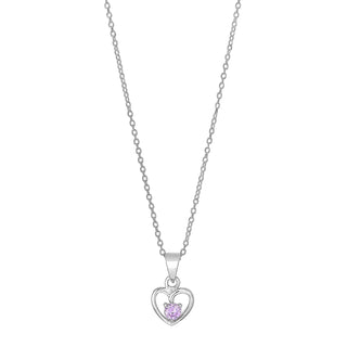 Kette 925/- rh Herz rosa Zirkonia