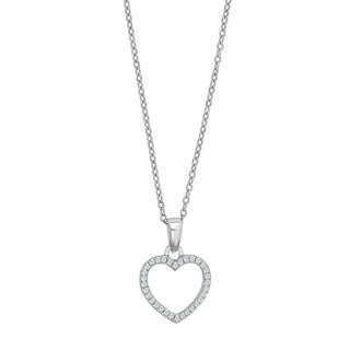Halskette 925/- Silber rh Herz Zirkonia
