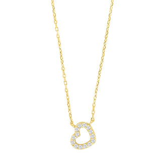Halskette Herz mit Zirkonia 925/- vergoldet