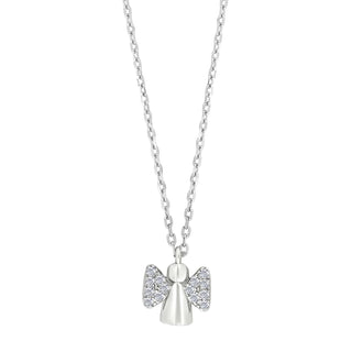 Halskette Engel mit Zirkonia 925/- rh