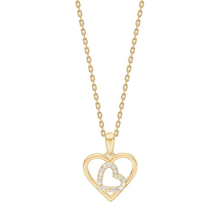 Halskette Herz in Herz 925/- Silber vergoldet mit Zirkonia