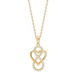 Halskette Herz/Infinity 925/- Silber vergoldet mit Zirkonia