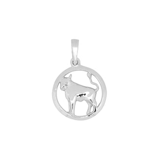 Anhänger Stier 12 mm 925/- Silber rhodiniert