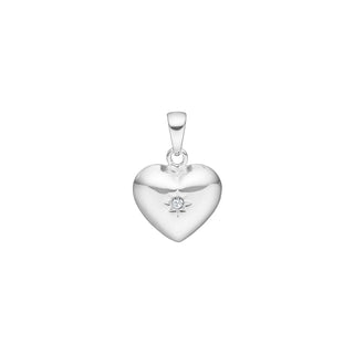 Herzanhänger mit Zirkonia 925/- Silber rhodiniert