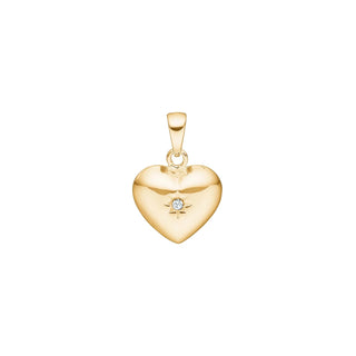 Herzanhänger mit Zirkonia 925/- Silber vergoldet