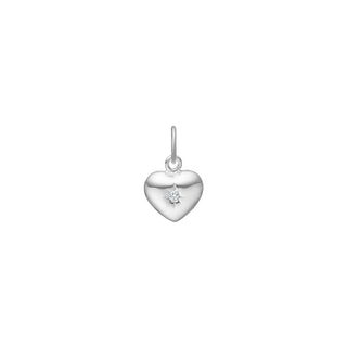 Herzanhänger mit Zirkonia 925/- Silber rhodiniert
