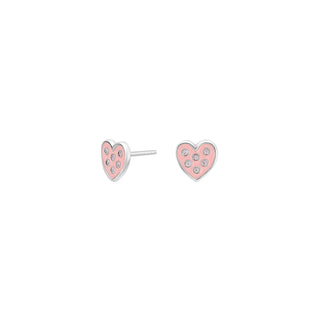 Ohrstecker 925/- rh Herz Emaille/Zirkonia