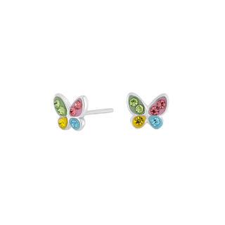 Ohrstecker 925/- rh Schmetterlinge bunt