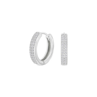 Creolen 925/- Silber rh Zirkonia weiß