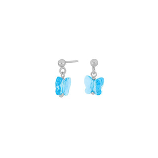 Ohrstecker 925/- rh Schmetterling blau