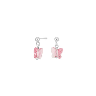 Ohrstecker 925/- rh Schmetterling rosa