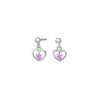 Ohrstecker Herz/Zirkonia rosa 925/- rh