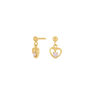 Ohrstecker Herz mit rosa Zirkonia 925/- vg