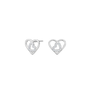 Ohrstecker 925/- rh Herzen mit Zirkonia