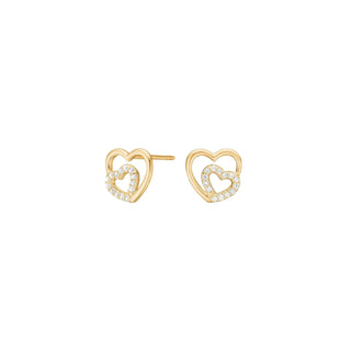 Ohrstecker 925/- vg Herzen mit Zirkonia