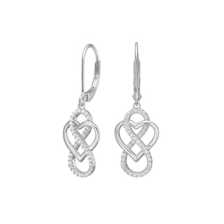 Ohrhänger 925/- rh Herz/Infinity Zirkonia