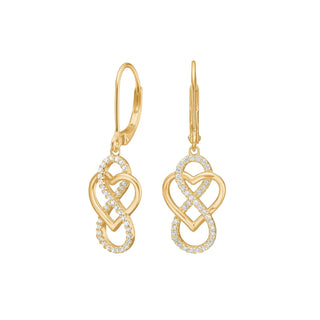 Ohrringe Herz & Infinity Gold aus 925/- Silber mit Zirkonia