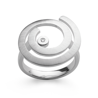 Ring 925/- Silber mit Diamant 0,02ct W-si, Weite 56