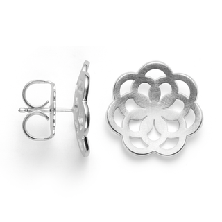 Ohrstecker Lotus Silber 925 Matt