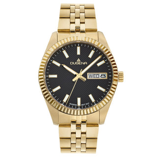 Herrenuhr Dugena Metallband Goldfarben Saphirglas
