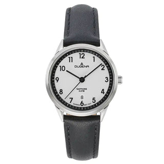 Damenuhr Dugena Slim Line Lederband schwarz
