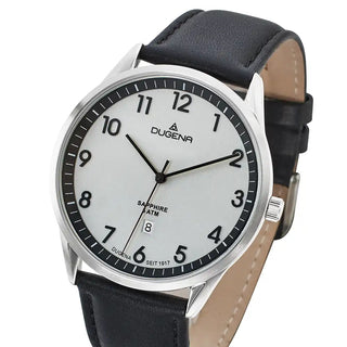 Armbanduhr Dugena Slim Line Lederband Stahl