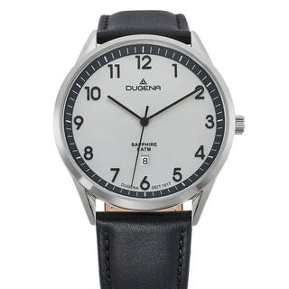 Armbanduhr Dugena Slim Line Lederband Stahl