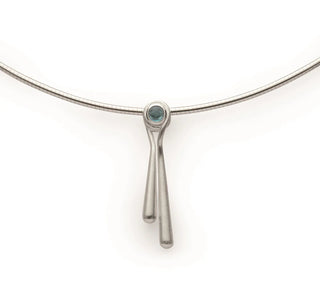 Bastian Inverun Anhänger 925/- Silber mit Blautopas