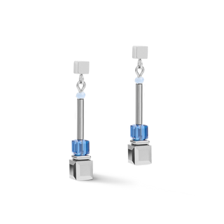 COEUR DE LION Ohrhänger GeoCUBE® frontline silber-blau