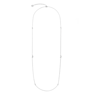 COEUR DE LION Halskette Dancing GeoCUBE® small chain long Edelstahl silber