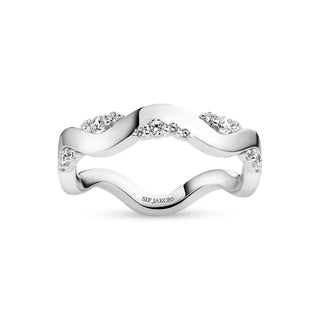 Sif Jakobs Ellera Waves Altro Ring 925 Silber rhodiniert mit weißen Zirkonia SJ-R2762-CZ