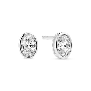 if Jakobs Ohrstecker Sardinien Ovale – 925 Silber rhodiniert mit ovalen Zirkonia weiß, Art. 10015534
