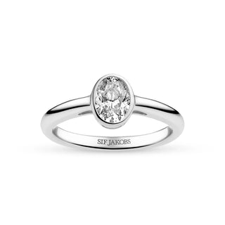 Sif Jakobs Ring Sardinien Ovale – 925 Silber rhodiniert mit ovalem Zirkonia weiß, Ringbreite 8 mm, Art. 10015535