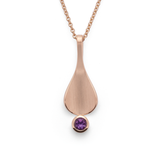 Bastian Inverun Anhänger Leila Drop 925/- rosé vergoldet und Amethyst